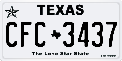 TX license plate CFC3437