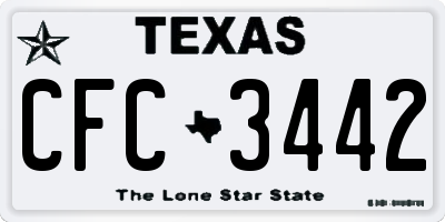 TX license plate CFC3442