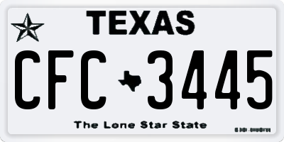 TX license plate CFC3445