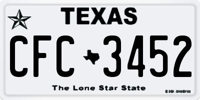 TX license plate CFC3452