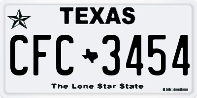 TX license plate CFC3454