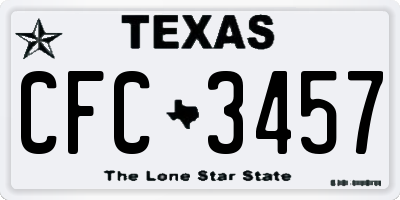 TX license plate CFC3457