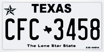 TX license plate CFC3458