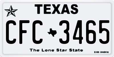 TX license plate CFC3465