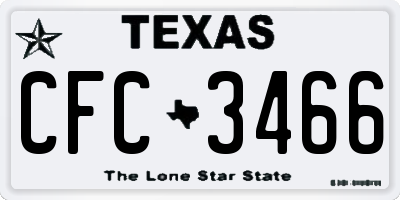 TX license plate CFC3466