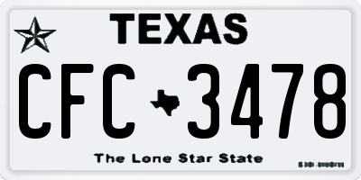 TX license plate CFC3478