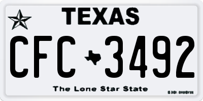 TX license plate CFC3492