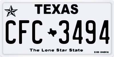 TX license plate CFC3494