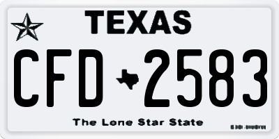 TX license plate CFD2583