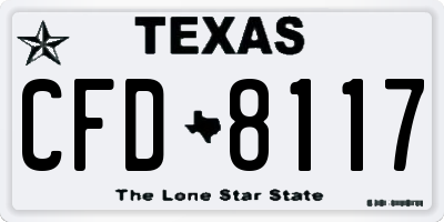 TX license plate CFD8117
