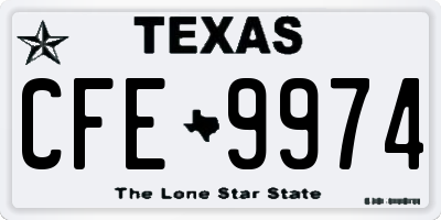 TX license plate CFE9974