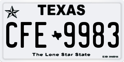 TX license plate CFE9983