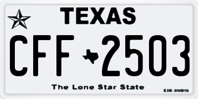 TX license plate CFF2503