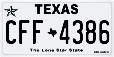 TX license plate CFF4386