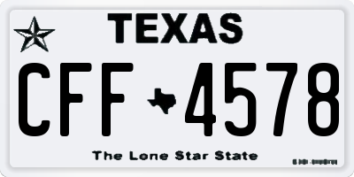 TX license plate CFF4578