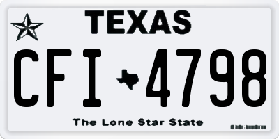 TX license plate CFI4798