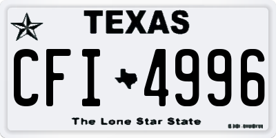 TX license plate CFI4996