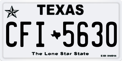 TX license plate CFI5630