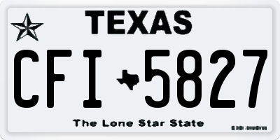 TX license plate CFI5827