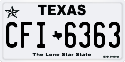 TX license plate CFI6363