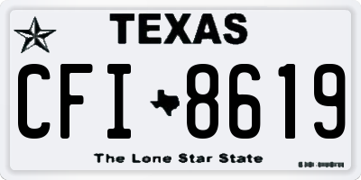TX license plate CFI8619