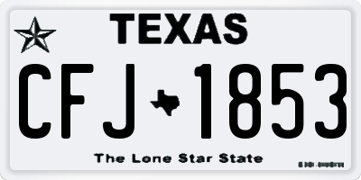 TX license plate CFJ1853