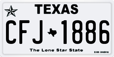 TX license plate CFJ1886