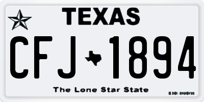 TX license plate CFJ1894