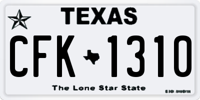 TX license plate CFK1310