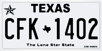 TX license plate CFK1402