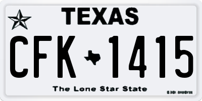 TX license plate CFK1415