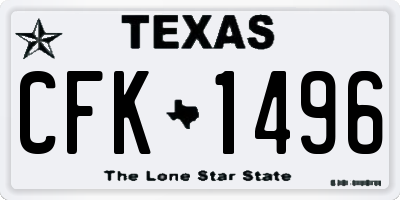 TX license plate CFK1496