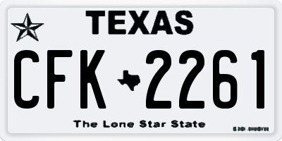 TX license plate CFK2261