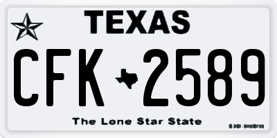 TX license plate CFK2589