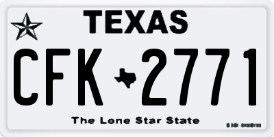 TX license plate CFK2771