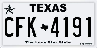 TX license plate CFK4191