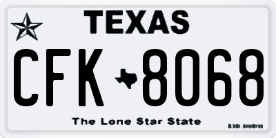 TX license plate CFK8068