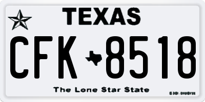 TX license plate CFK8518