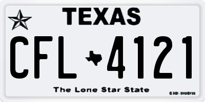 TX license plate CFL4121