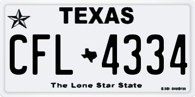TX license plate CFL4334