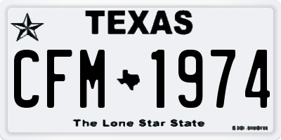TX license plate CFM1974