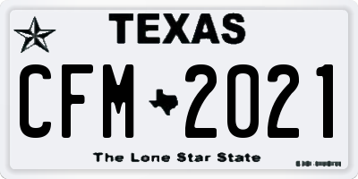 TX license plate CFM2021