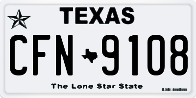 TX license plate CFN9108