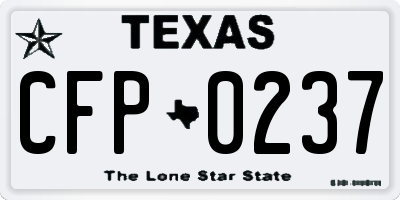 TX license plate CFP0237