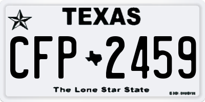TX license plate CFP2459