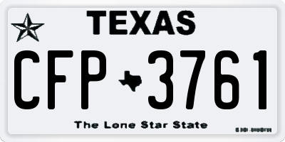 TX license plate CFP3761