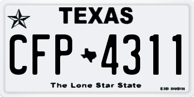 TX license plate CFP4311