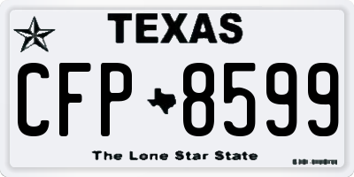 TX license plate CFP8599