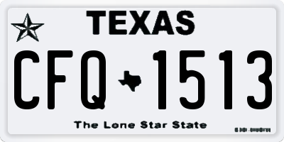 TX license plate CFQ1513