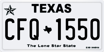 TX license plate CFQ1550